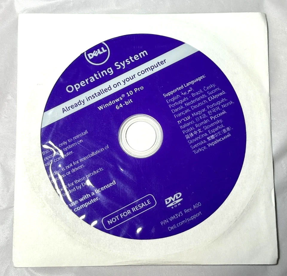 Dell Windows 10 Pro 64-Bit Operating System Restore Disc Requires Dell Hardware - Image 1 of 2