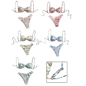 Floral Print Women's Bikini Swimsuit Great for Vacation and Swimming Days - Picture 1 of 16