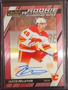 2024-25 2023 O-Pee-Chee Platinum Jakob Pelletier Rookie Auto Pink Flames - Picture 1 of 2