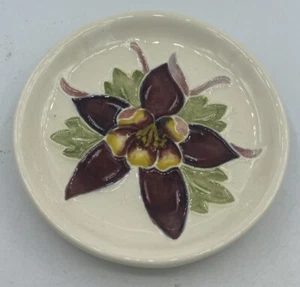 Vintage MOORCROFT Floral Pin Dish England 3" - Flawless Condition - Picture 1 of 3