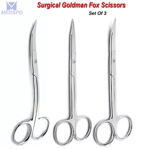 Set di 3 pezzi forbici chirurgiche Goldman Fox forbici strumento dentale - Foto 1 di 6
