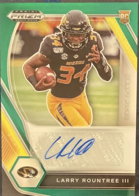 2021 Panini Prizm Draft Picks LARRY ROUNTREE RC GREEN PRIZM AUTO ROOKIE SP! - Image 1 of 2