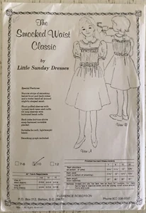 The Smocked Waist Classic Uncut Sewing Pattern Little Sunday Dress Girls Sz 10 - Picture 1 of 3