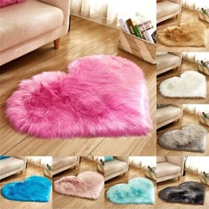 Heart Shaped Faux Fur Rug Bedroom Fluffy Shaggy Area Rugs Sheepskin Fuzzy Rug GB - Picture 1 of 28
