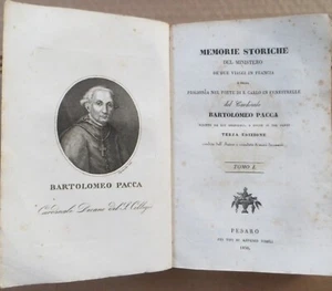 1830  CARDINALE BARTOLOMEO PACCA BENEVENTO MEMORIE STORICHE AGIOGRAFICA - Foto 1 di 5