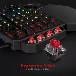 Redragon K585 DITI One-Handed RGB Mechanical Gaming Keyboard, 42 Keys Type-C - Picture 1 of 11