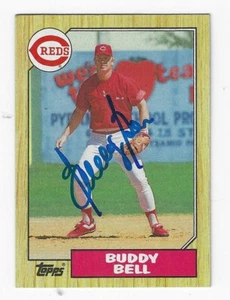 Autographed Buddy Bell 1987 Topps Cincinnati Reds card #545 w/ Show Ticket - Picture 1 of 1