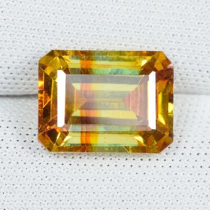 5.32 ct SPARKLING YELLOW MULTI COLOR* NATURAL SPHALERITE Octagon Se Vdo 3191 AC - Picture 1 of 3