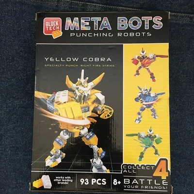 Block Tech Meta Bots Battle Punching Robots YELLOW COBRA New In Box - Image 1 of 2