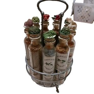 Vintage Original Pintemps Gourmet Carousel Spice Rack Revolving 9 Glass Bottles - Picture 1 of 4