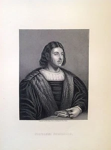 Giovanni Boccaccio Portrait 19. Jh. Schriftsteller Dichter Certaldo Florenz Decamerone - Bild 1 von 1