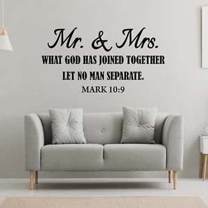 Calcomanía de pared What God Has Joined Together Let No Man Separate Mark 10:9 VWAQ - Imagen 1 de 44
