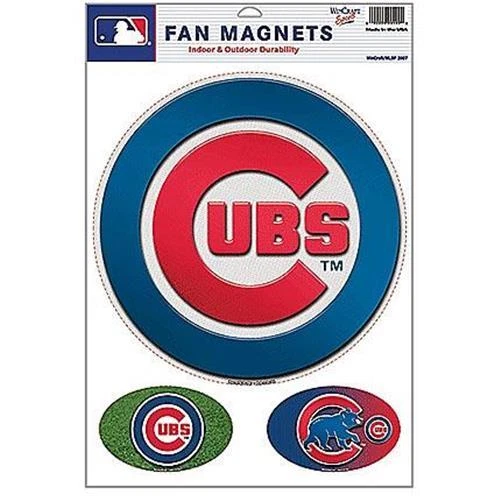 New Licensed Chicago Cubs Superfan Magnet Set HUGE 11" + 2 smalls S214 Car Truck - Image 1 of 1