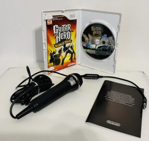 Guitar Hero Wii Game CD + Official USB Mic/Microphone PS2/PS3/XBOX/Wii - Picture 1 of 8