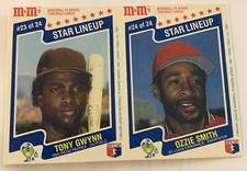 Tony Gwynn / Ozzie Smith 1987 M&M's Star Lineup 2 Baseball Card Uncut Panel