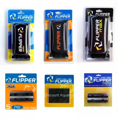 FLIPPER ALGAE MAGNET BLADES SCRAPER FLOAT TANK GLASS ACRYLIC - Image 1 of 2