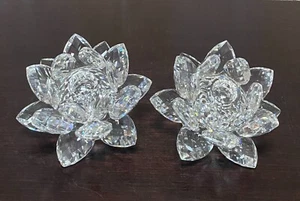 Swarovski Kristall Seerose Kerzenständer 2er Set ohne OVP - Bild 1 von 5