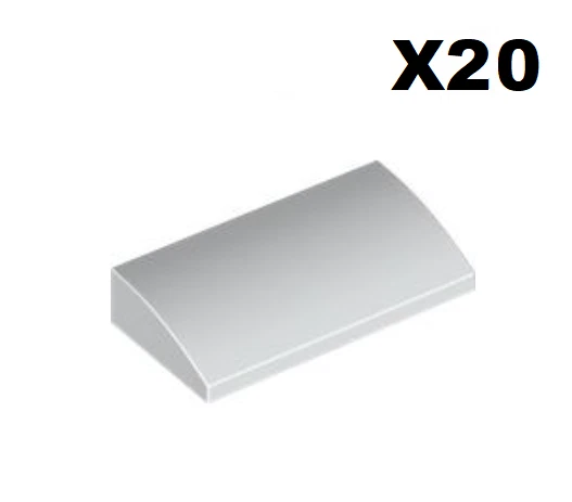 Lego ® Lot 20 Brique Arrondie 2 x 4 Brick Curved Bow Blanc White 88930 NEW - Photo 1/1