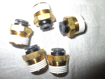 5 SMC 1/4" Tube OD x 3/8" NPT Straight Male Connector Fittings KV2H07-36S