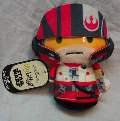 Hallmark Itty Bittys Star Wars Force Awakens POE DAMERON 4" Pelúcia NOVO RECHEADO - Imagem 1 de 3