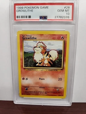 1999 POKEMON GAME BASE SET #28 GROWLITHE PSA 10 GEM MINT - Image 1 of 4