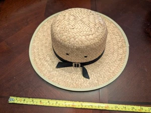 Authentic Amish Made Straw Shade Hat Field Hat Men's Medium - Picture 1 of 9