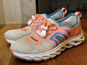 Nautica Aslin Women's Size 6 Peach Blue Mesh Slip-On Bungee Lace Water Sneakers - Picture 1 of 12