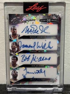 Magic Johnson J Wilkes B Mcadoo J Worthy Quad Auto 2025 Leaf Sports Heroes/10 Foto 1 de 2