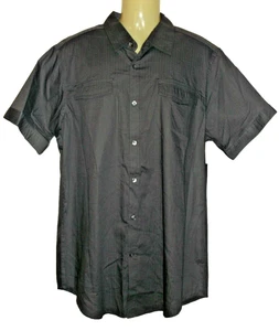 NWT  Attention Men's Gray Modern Fit Short Sleeve Woven Shirt L - Picture 1 of 3