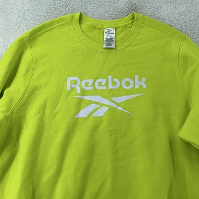 Sudadera para mujer Reebok 4X 26-28W verde neón cuello redondo pulóver logotipo atlético Foto 1 de 4