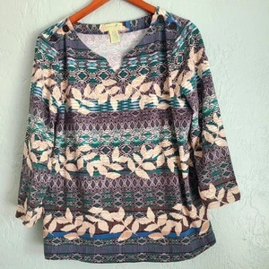 Caribbean Joe Island Top Long Sleeve Shirt Boho XL - Imagen 1 de 5