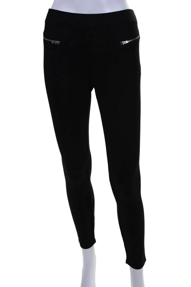 Catherine Catherine Malandrino Womens High Rise Zip Trim Leggings Black Size S - Image 1 of 4