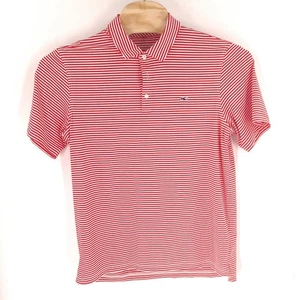 Vineyard Vines Shirt Mens Large Red Striped Polo Golf Stretch Performance - Picture 1 of 8