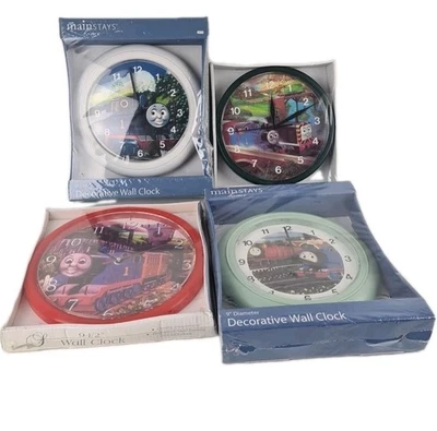 🚨 Lot 4 Thomas and Friends Decorative Wall 9" Diameter Clock Rare - Image 1 of 4