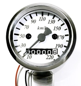 Mini Tacho 48mm Chrom 2:1 für Harley Suzuki Honda Yamaha Kawasaki Universal NEU - Picture 1 of 3