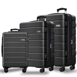 Keytang Explorer 3 Piece Luggage Set - Lightweight Expandable Hardshell, Black - Picture 1 of 6