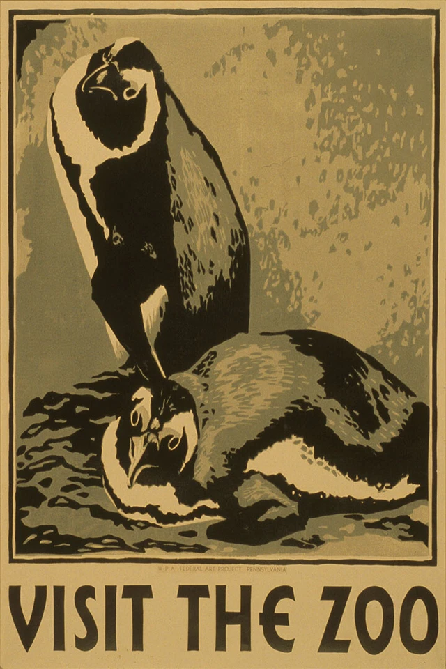 1936 Visit The Zoo! Penguin Classic Wpa Federal Wall Art Home - POSTER 20"x30" - Imagem 1 de 3