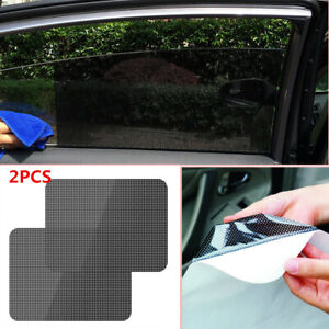 2X Reusable Car Side Window Sun Shade Shied Solar Mesh Film Sticker UV Protector
