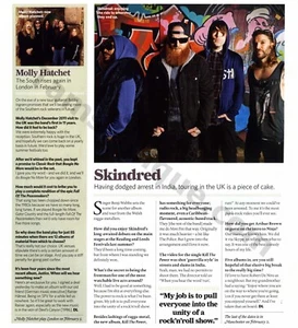 2014 Skindred & Molly Hatchet Bands PRINT ARTICLE by Dom Lawson (1100) - Picture 1 of 1