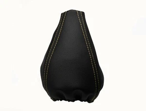 SKODA FELICIA (1994-2001) Soufflet Levier De Vitesse 100% Cuir - Couture Beige - Foto 1 di 1