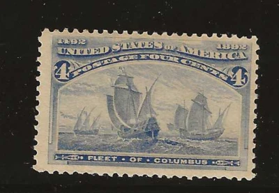 US Scott #233 mint never hinged 4c ultra Columbian Exposition 1893 og f/vf sound - Image 1 of 2