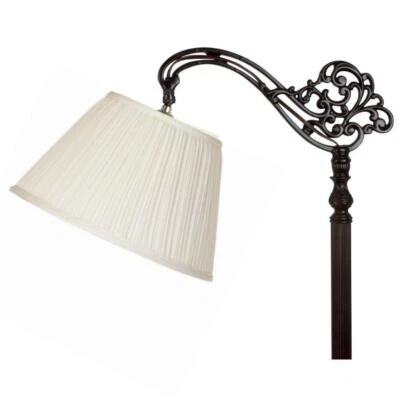 Pleated Eggshell 12 Inch European Drum Lampshade with Uno Fitter 6x12x8 - Image 1 of 3