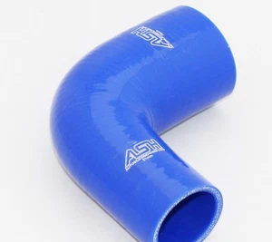 90° Grad, Reduzierbogen, Reduzierungsbogen, 38mm > 35mm, Silikonschlauch - BLAU - Bild 1 von 5