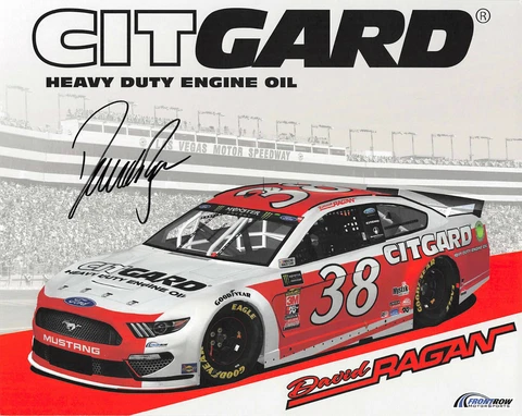 SIGNED!!!  2019  DAVID RAGAN #38 CITGARD MUSTANG MONSTER ENERGY NASCAR POSTCARD Cover