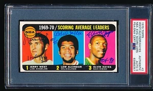 1970 Topps Signed Auto'd Scoring Leaders ALCINDOR WEST HAYES #2 PSA A Auto 9 - Picture 1 of 2