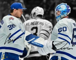 Joseph Woll Ilya Samsonov Toronto Maple Leafs Signed Photo Autograph Print - Picture 1 of 2