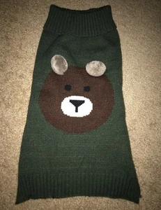 Neu ohne Etikett Fortunate Hundepullover Bärengesicht Bommeln braun waldgrün Medium - Bild 1 von 4