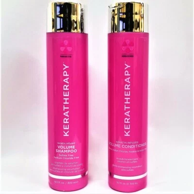 NEW, FRESH - KERATHERAPY Keratin Infused VOLUME Shampoo & Conditioner DUO 10.1oz - Image 1 of 3