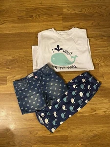 Whale Shirt And Capri Shorts Outfit Set With Kitten Print Freestyle Jean Shorts - Picture 1 of 7