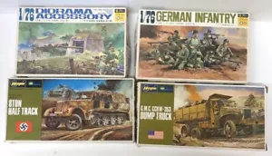 4 kits de modelos de la Segunda Guerra Mundial escala 1/76 y 1/72 media vía alemana, infantería, camión - Imagen 1 de 2